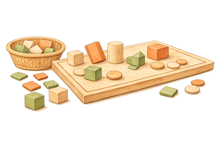 Wooden playboard with shapes